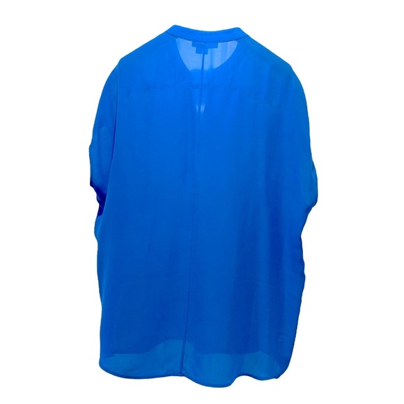 Vince Danube cargo silk blue cap sleeve button down shirt size XS mint condition - Picture 5 of 8